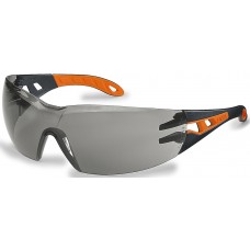 Uvex pheos s szemüveg, fehér/narancs szár, füst színű lencse